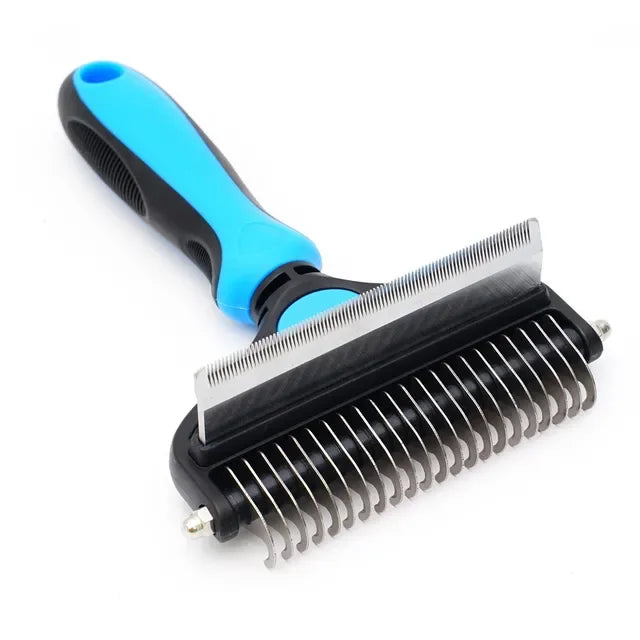 2In1 Professional Dog Combs Rake Safe Double-Sided Comfortable Handle Pet Grooming Brush For Dog Cat Remove Knots Tangles Easily