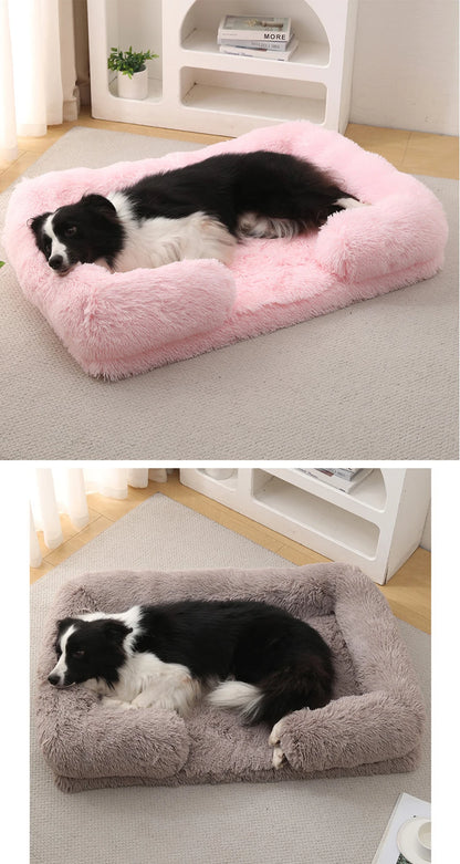 Half Surround Dog Bed Soft Square Pet Cat Sofa Full Filling Medium Pet Dog Kennel Plush Cat Cushion House