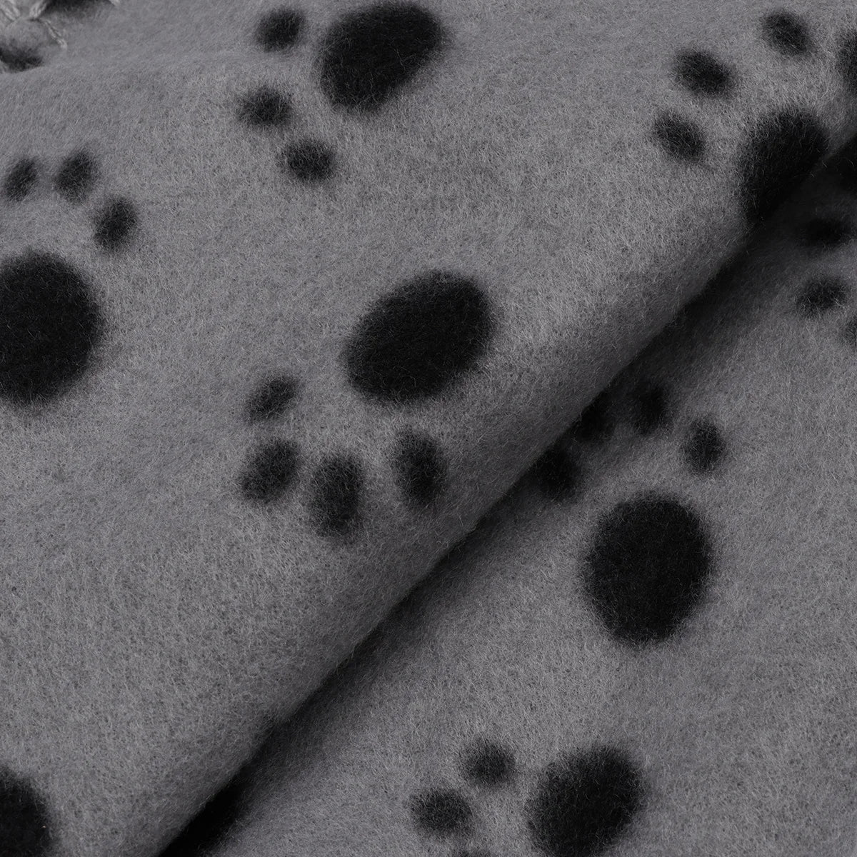 Pet Double-Sided Fleece Blanket Dog Cat Animal Paw Pattern Grey Background Puppy Kitten Bed Sleep Mat Warm Soft Comfort