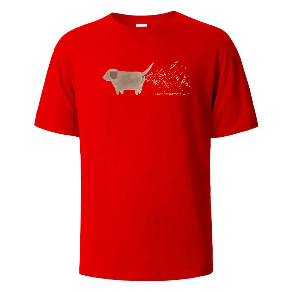 the BIRTHDAY DOG FART - Birthday Dog Print T-Shirt, 100% Cotton Summer Tees for Men/Women, Oversize Casual Tops