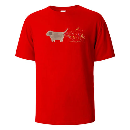 the BIRTHDAY DOG FART - Birthday Dog Print T-Shirt, 100% Cotton Summer Tees for Men/Women, Oversize Casual Tops