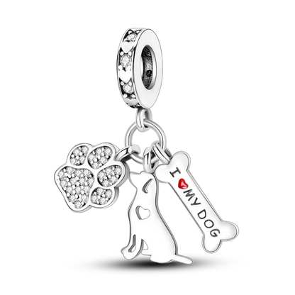 925 Sterling Silver Girl Holding Dog Charms Beads Fit Original 925 Bracelet Making Gift for Woman Jewelry Diy Fashion Pendant