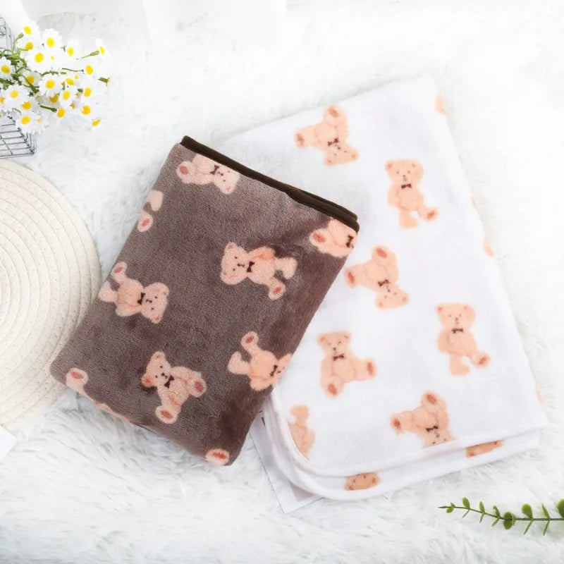 the PAWFLEECE PAWPRINT BLANKET - Soft Fluffy High-Quality Pet Blanket, Flannel Dog Sleeping Blanket, Paw Print Pattern Pet Mat, Warm Comfortable Blanket for Cats/Dogs