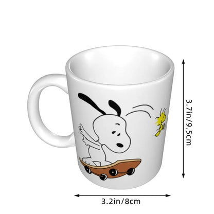 Manga Snoopy Woodstock Cartoon Dog Coffee Mug DIY Customized Ceramic Tea Milk Mug