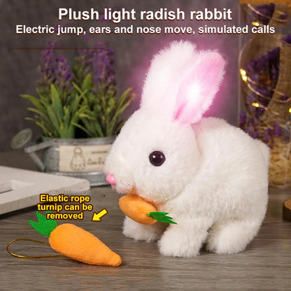 New Simulation Electric Rabbit Pet Toys Cute Electric Rabbit Interactive Toys Gift for Toddlers Birthday Plush Carrot Bunny Toys