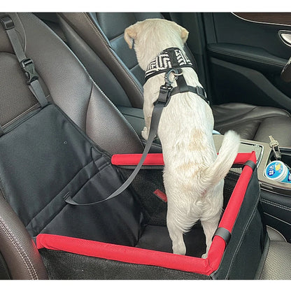 Dog car seat cover foldable hammock pet harness cat bag basket stable and foldable travel pet dog and cat safety car seat