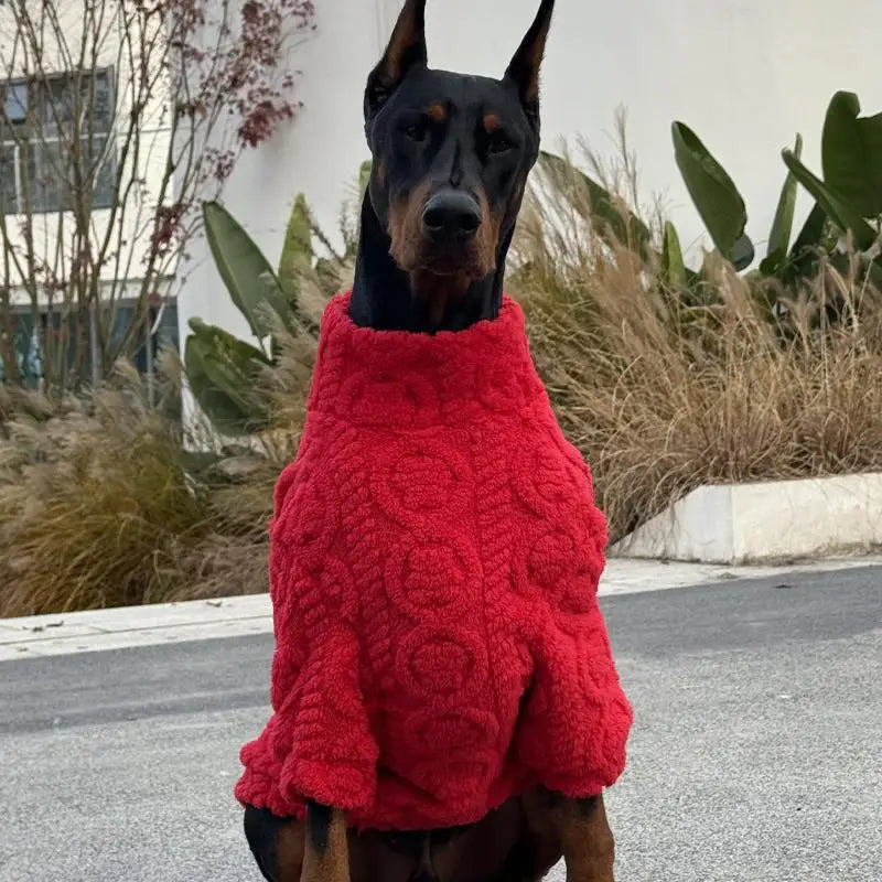 New Year Red Sweater For Media Large Dogs Warm Knit Dog Clothes Doberman Coats For Media Big Dogs ropa para perro