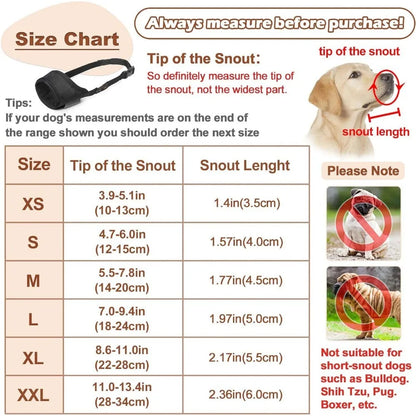 the ANTI-BITE DOG MUZZLE - Soft Air Mesh Dog Muzzle for Small, Medium & Large Dogs – Anti-Bite, Anti-Bark, Anti-Chew, Breathable, Drinkable & Adjustable