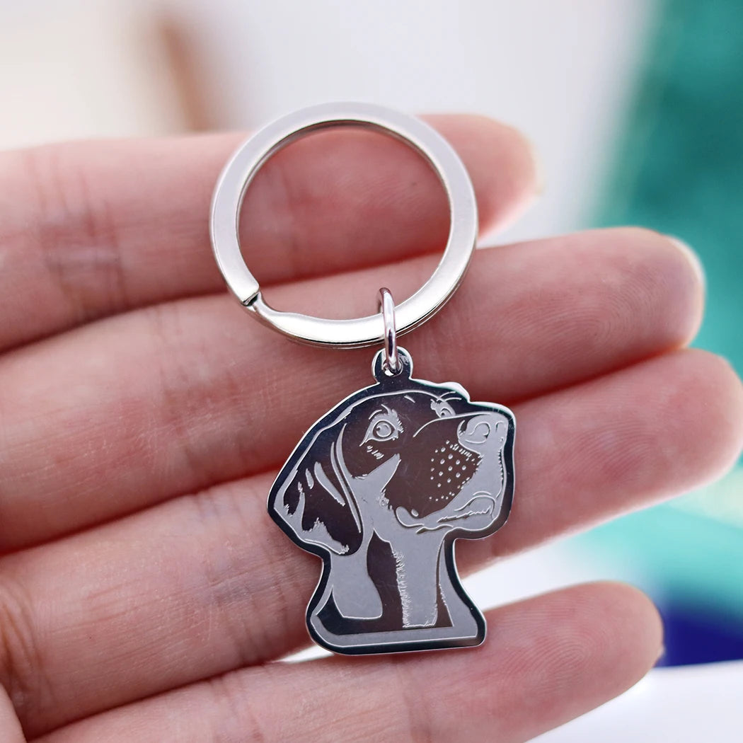 Stainless Steel Charms French Bulldog Dog Men's Trendy Punk Keychain for Women Men Jewelry Kids Gifts Key Bag Deco Accessories