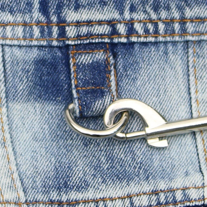 Dog Jeans Jacket ,Cool Puppy Summer Clothes ,Dog Denim Shirts for Small Boy Dogs Cats Outfits Washable Durable Harness Vest