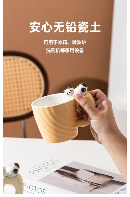 Ceramic Mug Creative Cartoon Cat Cute Cup Children's Milk Breakfast Home Office Coffee Mug Gift Frends Drinkware Tea Cup