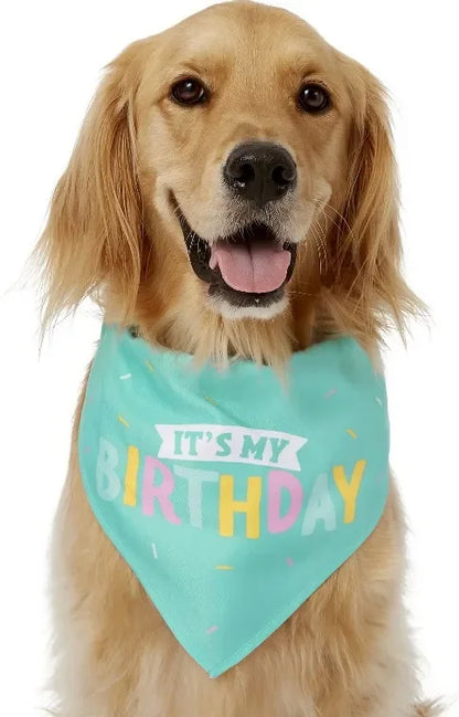 Dog Birthday Cake Toy Soft Plush Squeaky with Colourful Candles Durable Funny Stuffed Chew for Large Breeds Birthday Gift scarf