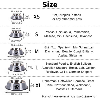 Stainless Steel Pet Bowl Cat  Dog Food Bowl Multi-Specification Anti-fall Food Bowl Food Bowl Feeding Pet Supplies 16 To 22 Cm