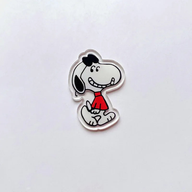 9 Pcs Snoopy Cool Cartoon Acrylic Pin Set Cute Dog Brooch Peanuts Gift for Students Fans Collectors Fashion Bag Accessory
