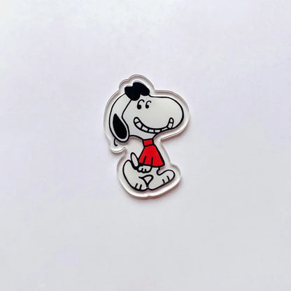 9 Pcs Snoopy Cool Cartoon Acrylic Pin Set Cute Dog Brooch Peanuts Gift for Students Fans Collectors Fashion Bag Accessory