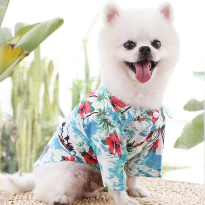 Summer Pet Dog Clothes Cool Beach Hawaiian Style Dog Cat Shirt Breathable Dog T-Shirts Chihuahua Dog Costumes Pet Puppy Clothing
