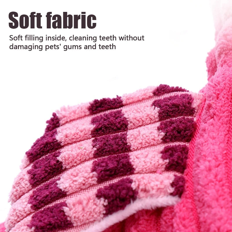 the PINK FLAMINGO - 1PC Cute Flamingo Plush Dog Toys, Funny Interactive Squeaky Chew Ropes, Toys for Small/Large Pets, Teeth Cleaning Supplies