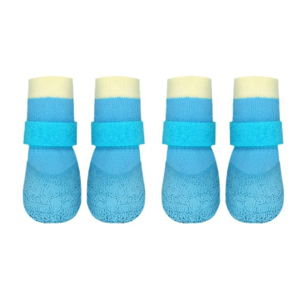 the SOFT SOLE DOG - 4PCS/Set Soft Sole Dog Waterproof Socks, Breathable Anti-Dirty Pet Foot Cover, Wear Resistant Adjustable Dog Non-Slip Shoes