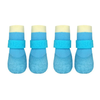 the SOFT SOLE DOG - 4PCS/Set Soft Sole Dog Waterproof Socks, Breathable Anti-Dirty Pet Foot Cover, Wear Resistant Adjustable Dog Non-Slip Shoes