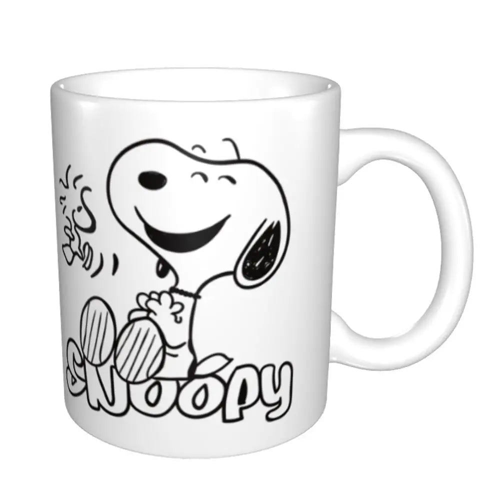 Manga Snoopy Woodstock Cartoon Dog Coffee Mug DIY Customized Ceramic Tea Milk Mug