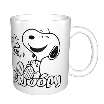 Manga Snoopy Woodstock Cartoon Dog Coffee Mug DIY Customized Ceramic Tea Milk Mug