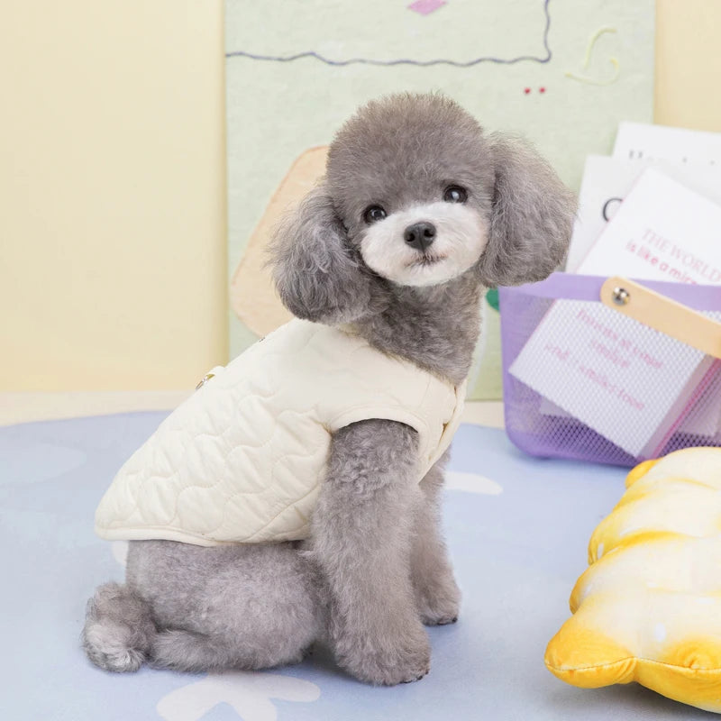 the SNUGGLEPAWS COTTON VEST - Winter Pet Dog Vest Jacket for Small/Medium Dogs/Cats, Warm Cotton Clothes, Puppy Yorkie, Chihuahua Coat, Maltese, Bulldog Apparel