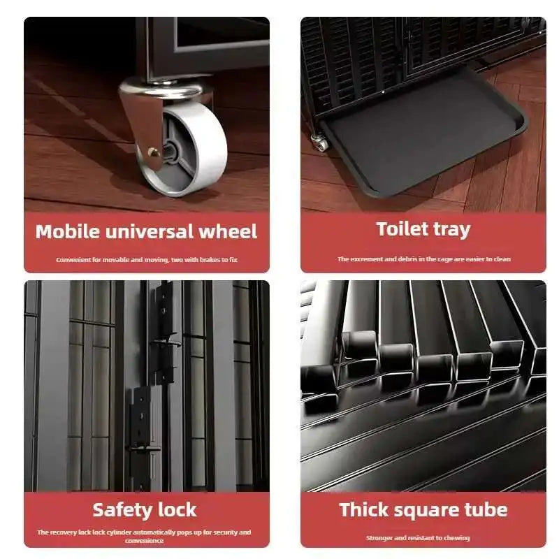 Household Indoor and Outdoor Dog Cage Large Dog Medium Dog Cage with Toilet Golden Retriever Labrador Cage Pet Supplies House