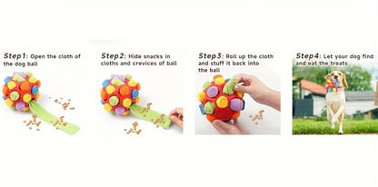 1pcs Interactive Dog Toy - Sniffing Ball for Hiding Treats - Rubber Puzzle Ball for Mental Stimulation Pet Supplies