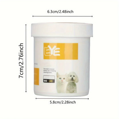 the CLEAN EYES - 200pcs Pet Eye Cleaning Wipes, Gentle Tear Stain Remover Wipes for Dogs and Cats, Pet Eye Wash Pads, Pet Towel, Pet Wipes