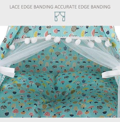 the PRINCESS PUPPY TENT - Pet Dog Tent House, Floral Print Enclosed Cat/Dog Tent Bed, Indoor Folding Portable Comfortable Kitten/Puppy Bed, Kennel for Small Pets