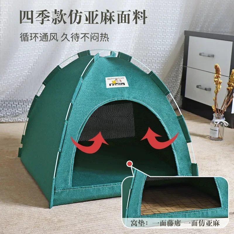 the DOG DOME - New Four Seasons Universal Pet Tent, Removable and Washable Cat and Dog Pet Nest, Summer Breathable Foldable Cat/Dog House