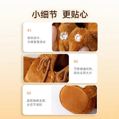 Autumn and Winter Portable Going Out Bag Warm Windproof Bear Cute Cute Shoulder Satchel Pet Messenger Bag