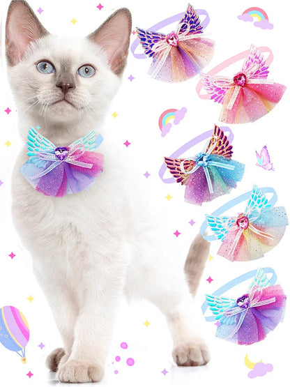 50/100PCS Lace Diamond Dog Bow Tie Small Dog Cat Puppy Bowties Wedding Dog Supplies Dog Grooming Accessories For Small Dogs