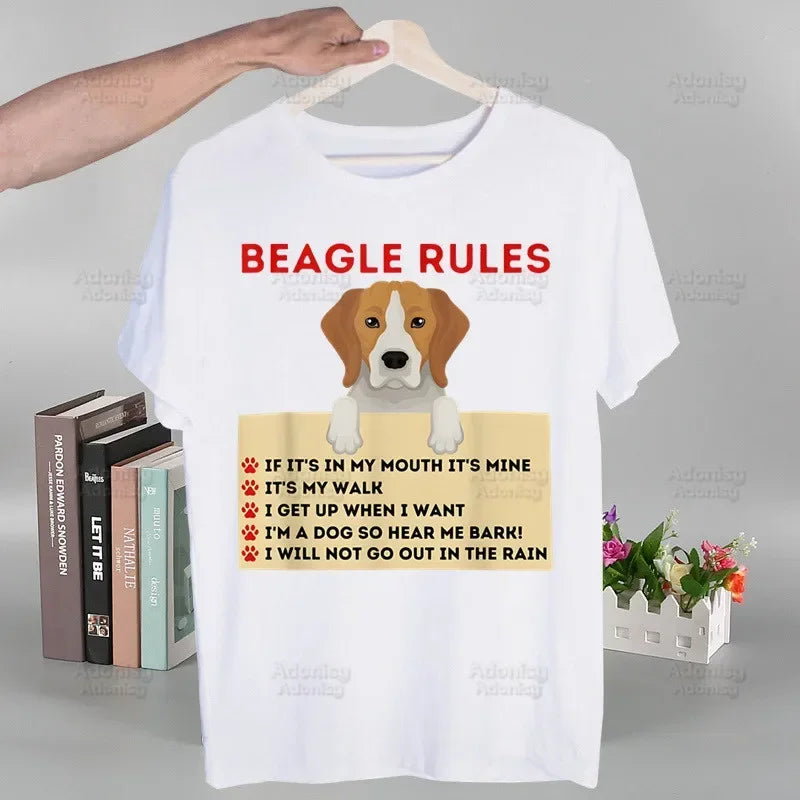 the PERSONAL STALKER - Beagle Cartoon Men's T-Shirts, Funny Hip Hop Summer Women/Men Bagel Dog Cute T-Shirts