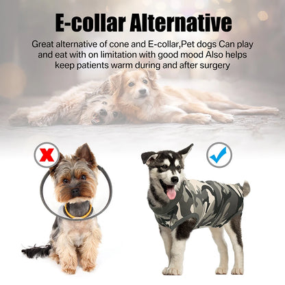 Recovery Suit for Dogs and Cats After Surgery Surgical Shirt for Female Male Pets Cone E-Collar Alternative Vest Prevent Licking