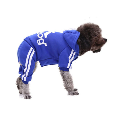 4 Legs Sweatshirt Fashion Stripes Puppy Clothes Soft Warm Pullover Dog Winter Jumpsuit Dog Hoodies for Small Medium Dogs Cats