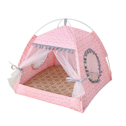 the DAINTY DOGHOUSE - Pet Dog/Cat Tent, Summer Cave Hut Cat/Dog, Sleep House for Kitten/Puppy, Playpen Cage Basket Kennel, Small Doghouse Bed Chihuahua