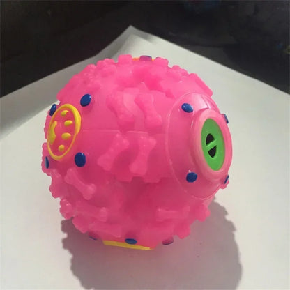 1PC Black/Blue/Pink Molars Bite Sound Toy Leaky Food Ball Dog Suitable for Large, Medium and Small Dogs Educational Toy Ball