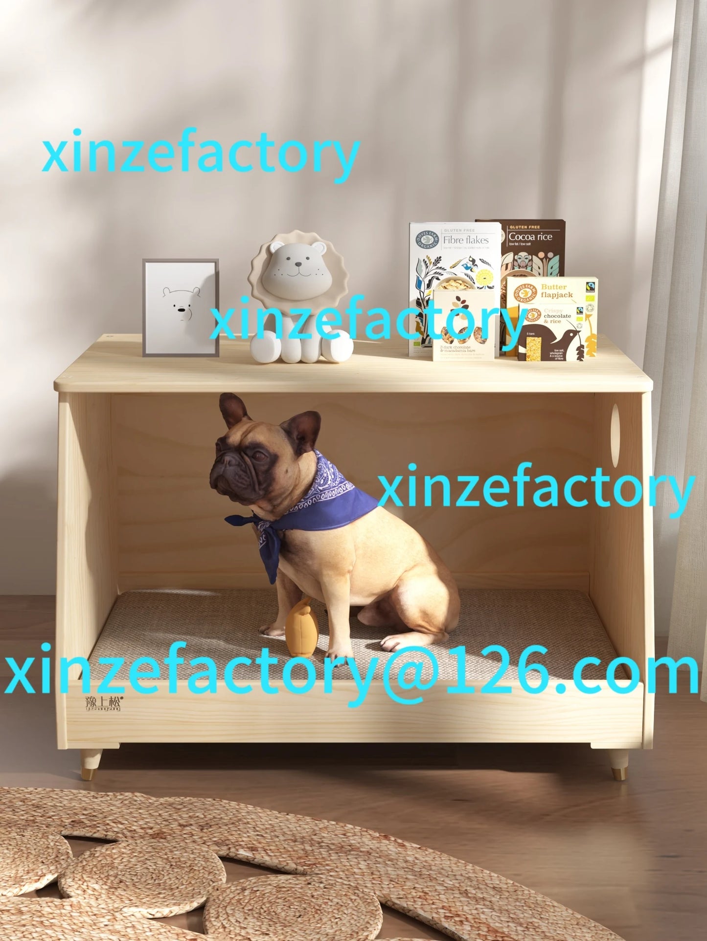 Customizable Kennel solid wood off the ground dog bed large medium and small dog Internet celebrity bedside pet bed dog villa fo