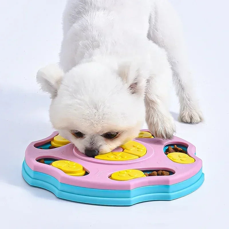 the IQMEAL PUZZLE BOWL - Dog Puzzle Toys, Slow Feeder, Interactive, Increase Puppy IQ, Food Dispenser, Slowly Eating Non-Slip Bowl, Pet Cat/Dogs Training Game