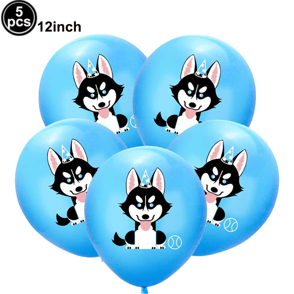 Dog Birthday Party Decorations 12inch Latex Print Animal Balloons Cute Pet Puppy Theme Baby Shower Birthday Party Decor Supplies