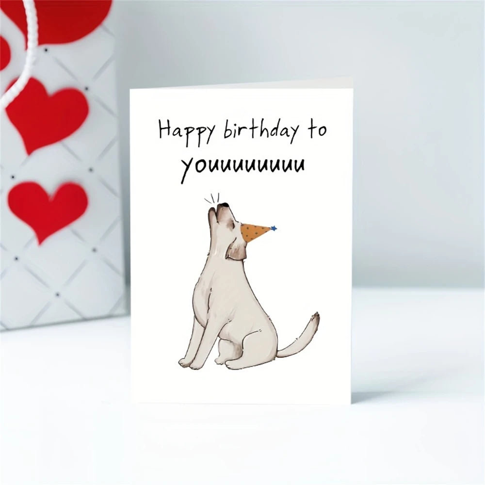 1pc,Funny Birthday Card from Dog, Cute Dog Birthday Card, Bday Card for Dog Owner, Dog Yap Happy Birthday To You Card