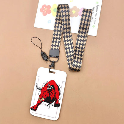 Cat and dog pattern Bank Credit ID Card Student Bus Card Holders Storage Protective Shell Pendant