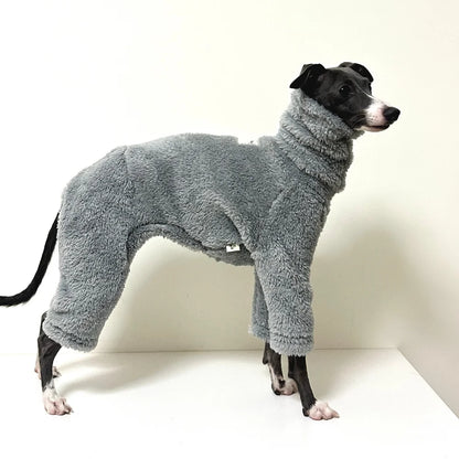 Winter Jacket For Little Greyhound Fleece Velvet Khaki Sweatshirt for Small Mid Poodle Dogs 4-legged Warm Coat for Yorkshire