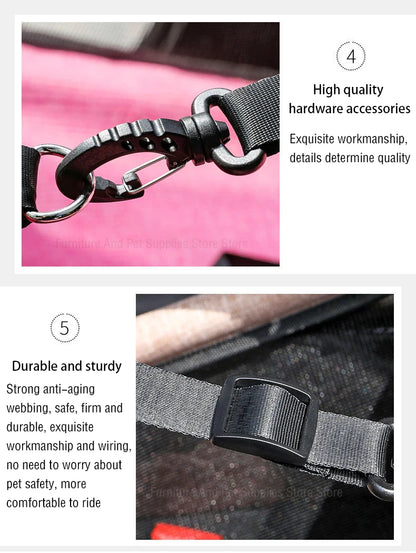 Dog car seat cover foldable hammock pet harness cat bag basket stable and foldable travel pet dog and cat safety car seat