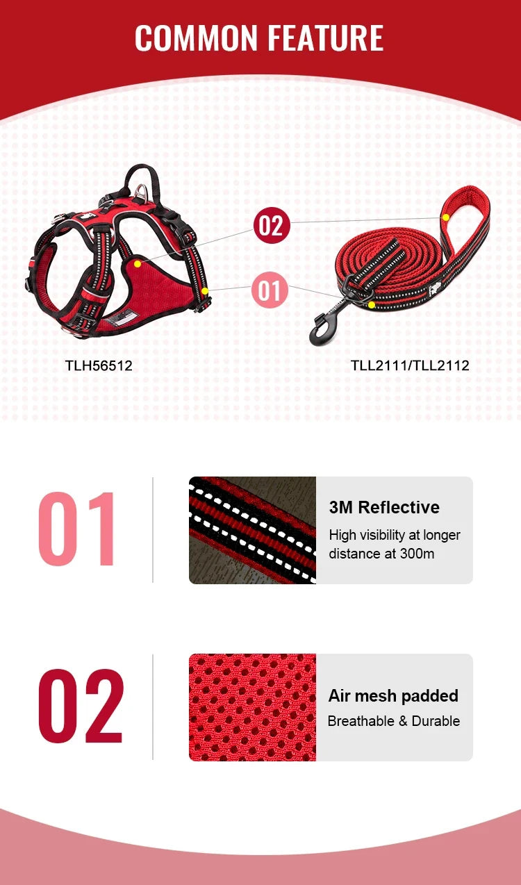 the SUREGRIP ALL-IN-ONE - Truelove Pet Harness+Pet Leash Set, Rope 110cm/200cm, All-in-One Reflective Dog Harness, No Pull, Adjustable Buckles