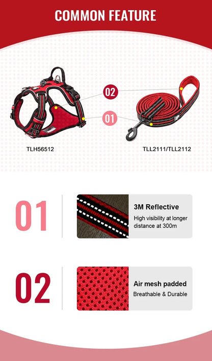 the SUREGRIP ALL-IN-ONE - Truelove Pet Harness+Pet Leash Set, Rope 110cm/200cm, All-in-One Reflective Dog Harness, No Pull, Adjustable Buckles