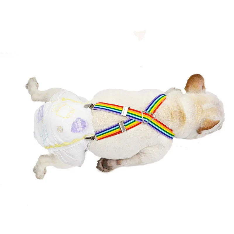 the PAWSECURE DIAPER & BELLY BAND SUSPENDERS - Dog Diaper Suspenders Adjustable Harness Doggie Diapers Suspenders Female Belly Bands for All Dogs Pet Pant Skirt Clothes Keeper