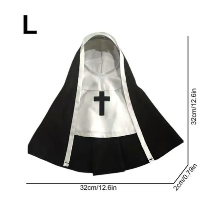 Three-Dimensional Modeling Nun Style Headwear Dress Up Cosplay Pet Costume Set Halloween Dog Transform Clothes