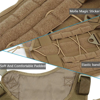 Tactical Dog Harness for Large Pet Harness No-Pull Service Vest Adjustable Military Dog Vest for Training Hunting Walking